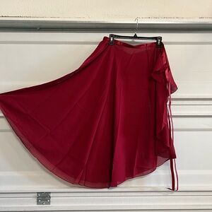 Elegant Red Women's Ballet Wrap Skirt